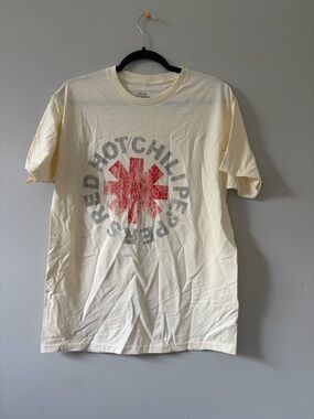 Graphic Tee - Cream with Red Hot Chili Peppers Logo